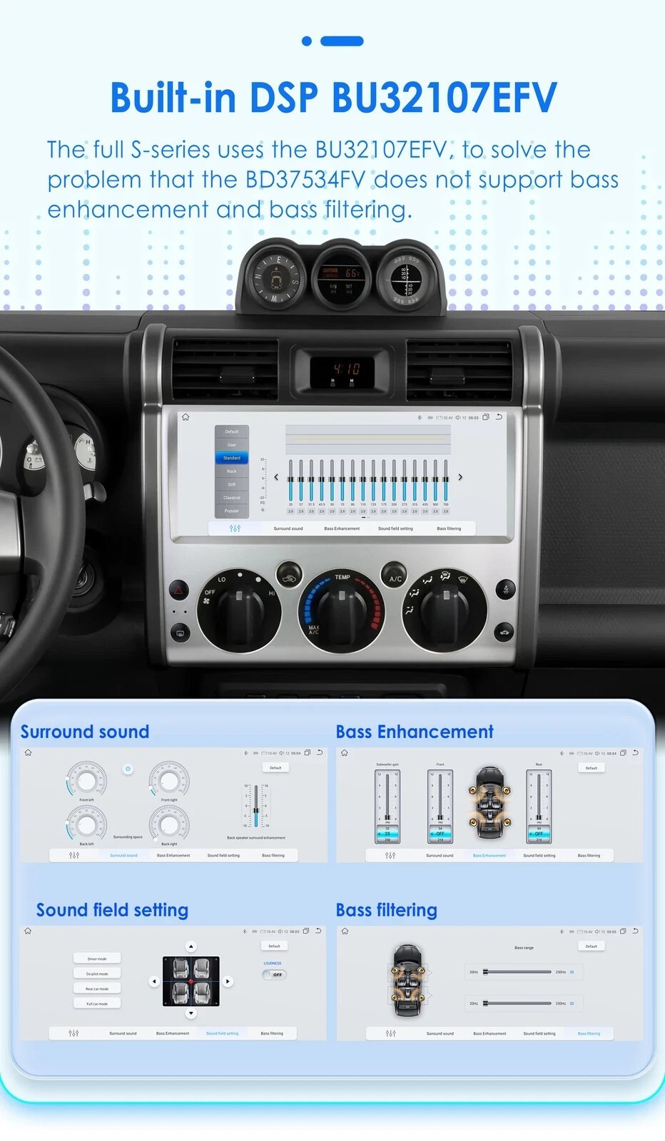 12.3Inch Car Stereo Radio For Toyota FJ Land Cruiser 2006-2021 GPS Carplay Navi