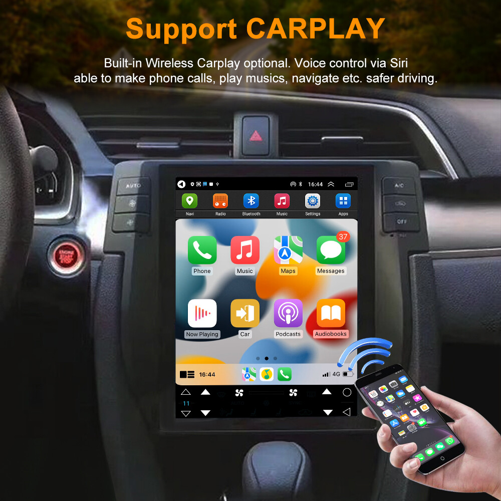 10.4Inch Android 13 Car Radio Carplay For Honda CIVIC 2016-2022 Tesla Screen Car
