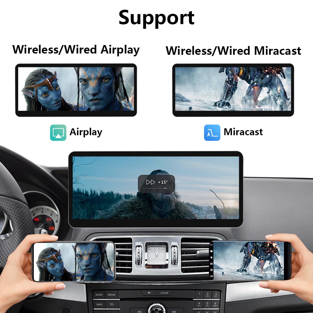 Ultra-Thin 12.3”Wireless Carplay Touchscreen For Mercedes E Coupe C207 2009-16