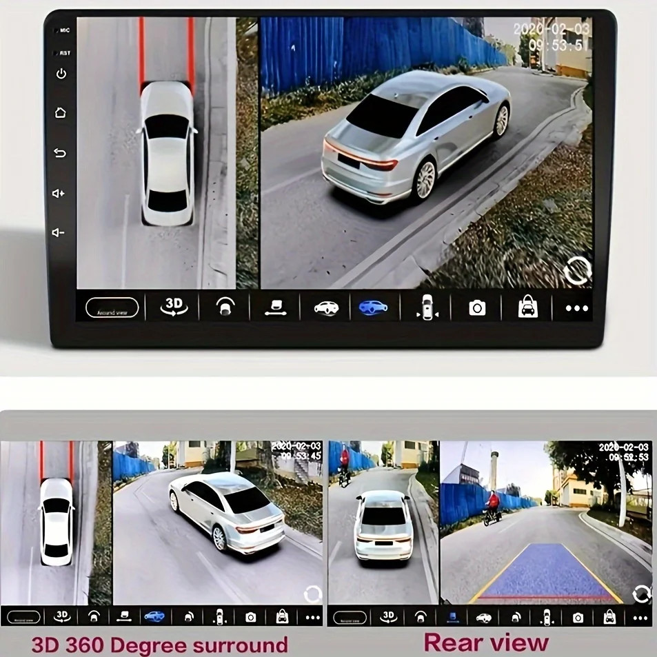 360° Panoramic Night Vision Camera,AHD720P/1080P, Compatible Android Car Radios