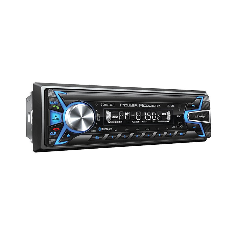 Power Acoustik PL51B In Dash MP3 Bluetooth USB/SD Mechless Receiver Radio Player