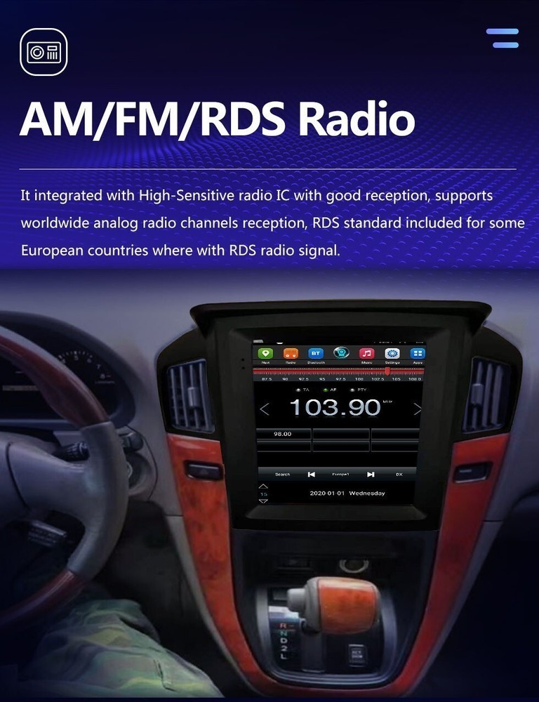 9.7″ Tesla Style Android Car Stereo For Lexus RX300 1998-2003 CarPlay 4GB+64GB