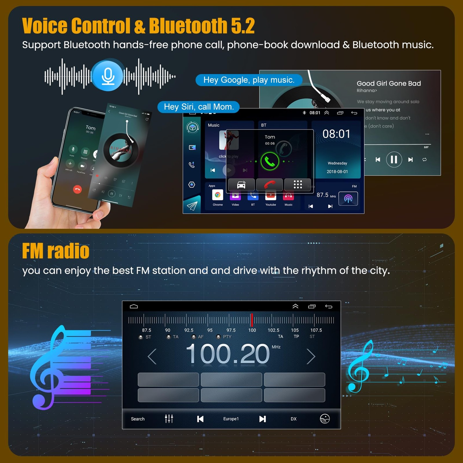 (8Core + 64GB) 10.2 Inch QLED Touch Screen Car Radio for Toyota Camry 2012 20…