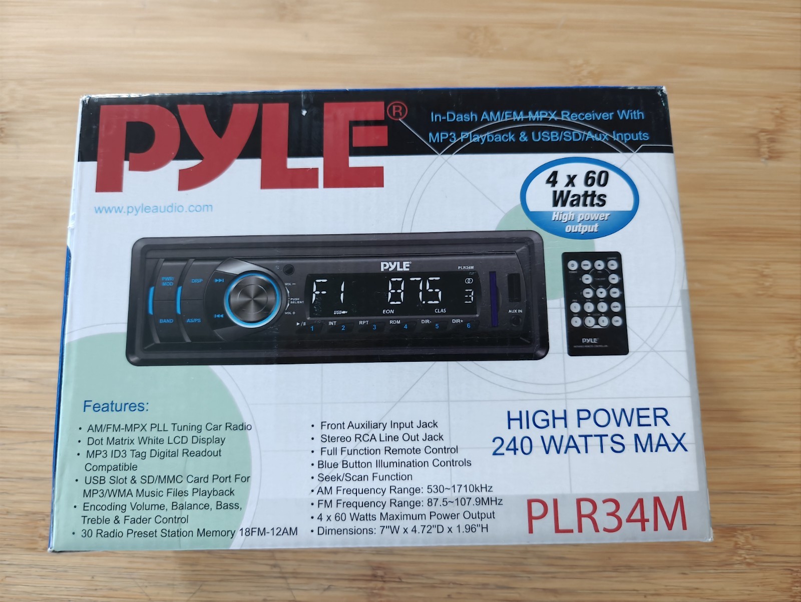 Pyle PLR34M Receiver With Bluetooth AUX USB Open Box NEW