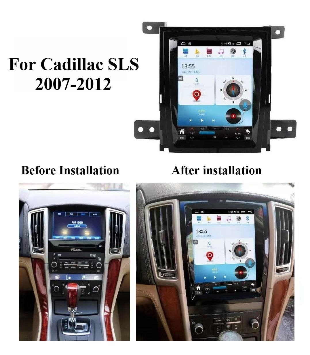 10.4″ Android 13 Car Radio For Cadillac STS 2007-2012 GPS Carplay 6+128GB Stereo