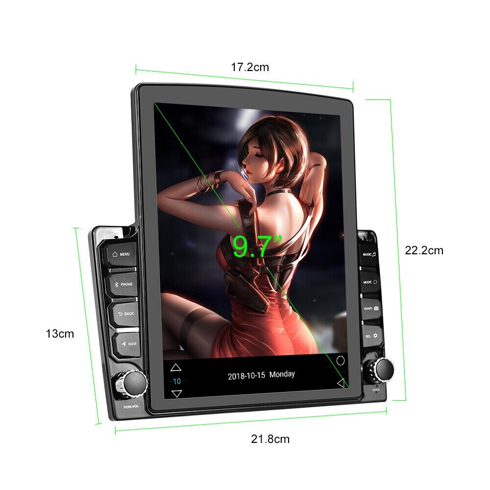2 Din Android 9.1 9.7″ Large Vertical screen Car Stereo Radio GPS Navi Bluetooth