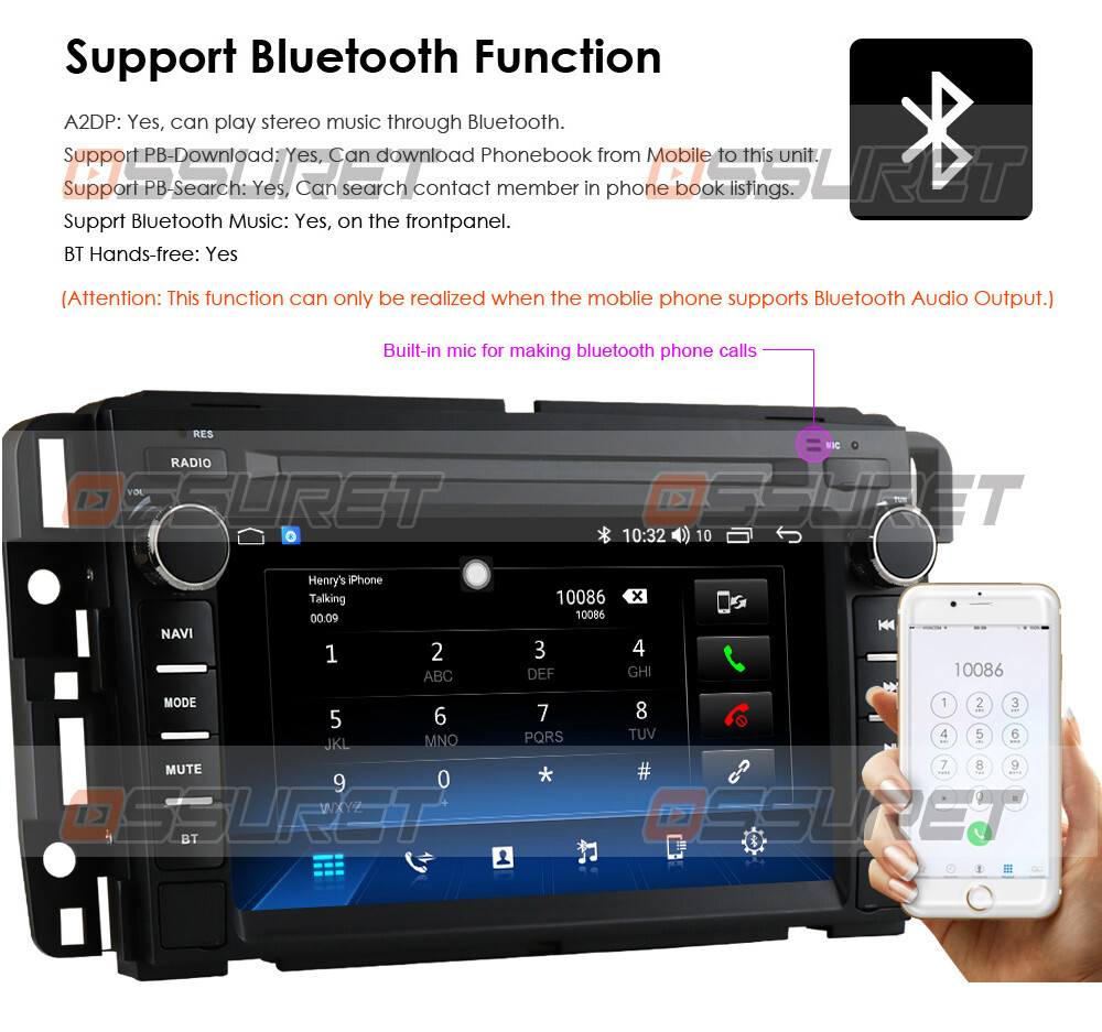 Car Radio Stereo Android 12.0 GPS For GMC Chevrolet Chevy Yukon Sierra Acadia k-