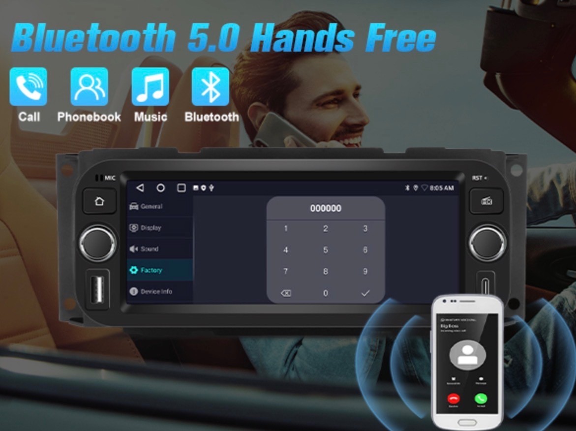 Car Stereo for Jeep Wrangler 2003-2006 Dodge RAM2002-2005 GPS 2+64GB AndroidAuto