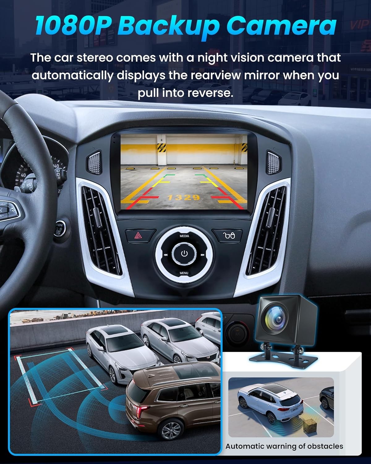 8Core 4+64G Car Stereo Radio For Ford Focus 2012-2018 GPS WiFi 1280*800 carplay