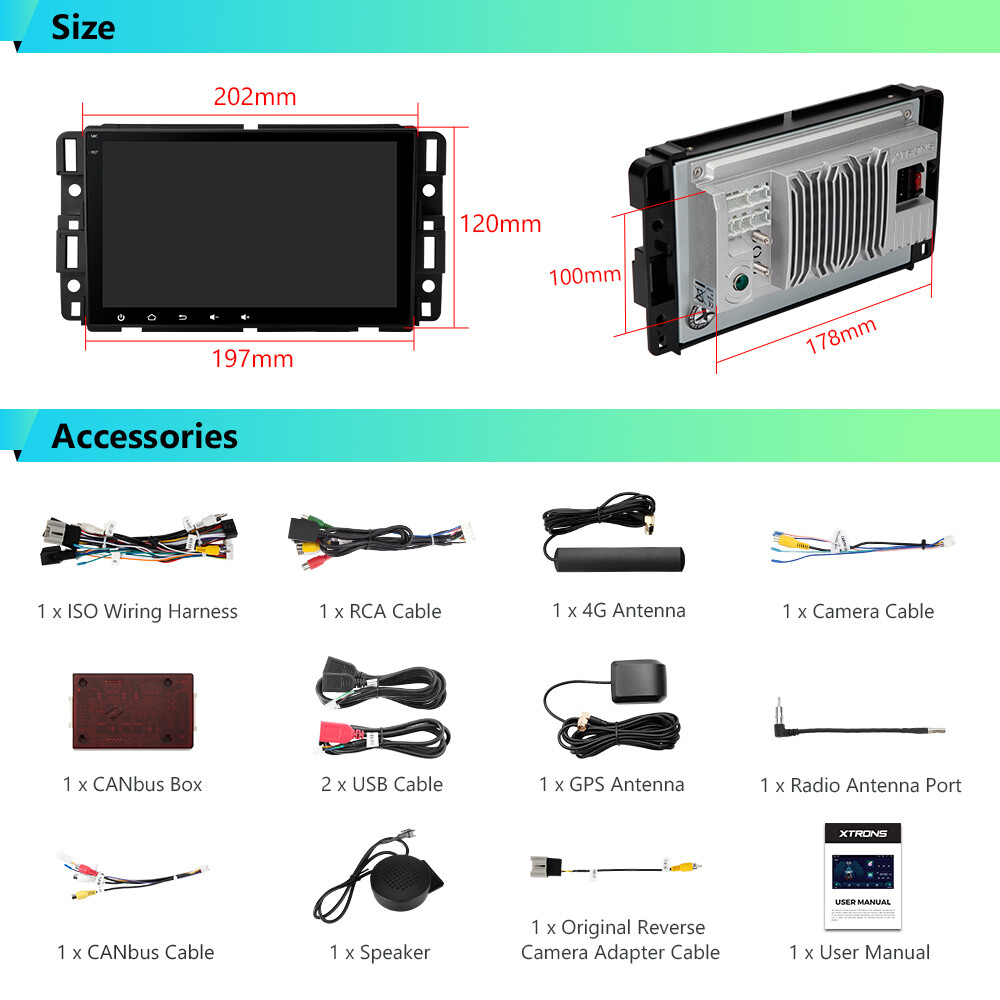 Android 14 8Core 64G For GMC Chevrolet Chevy 8″ Car GPS Radio Stereo Carplay 4G