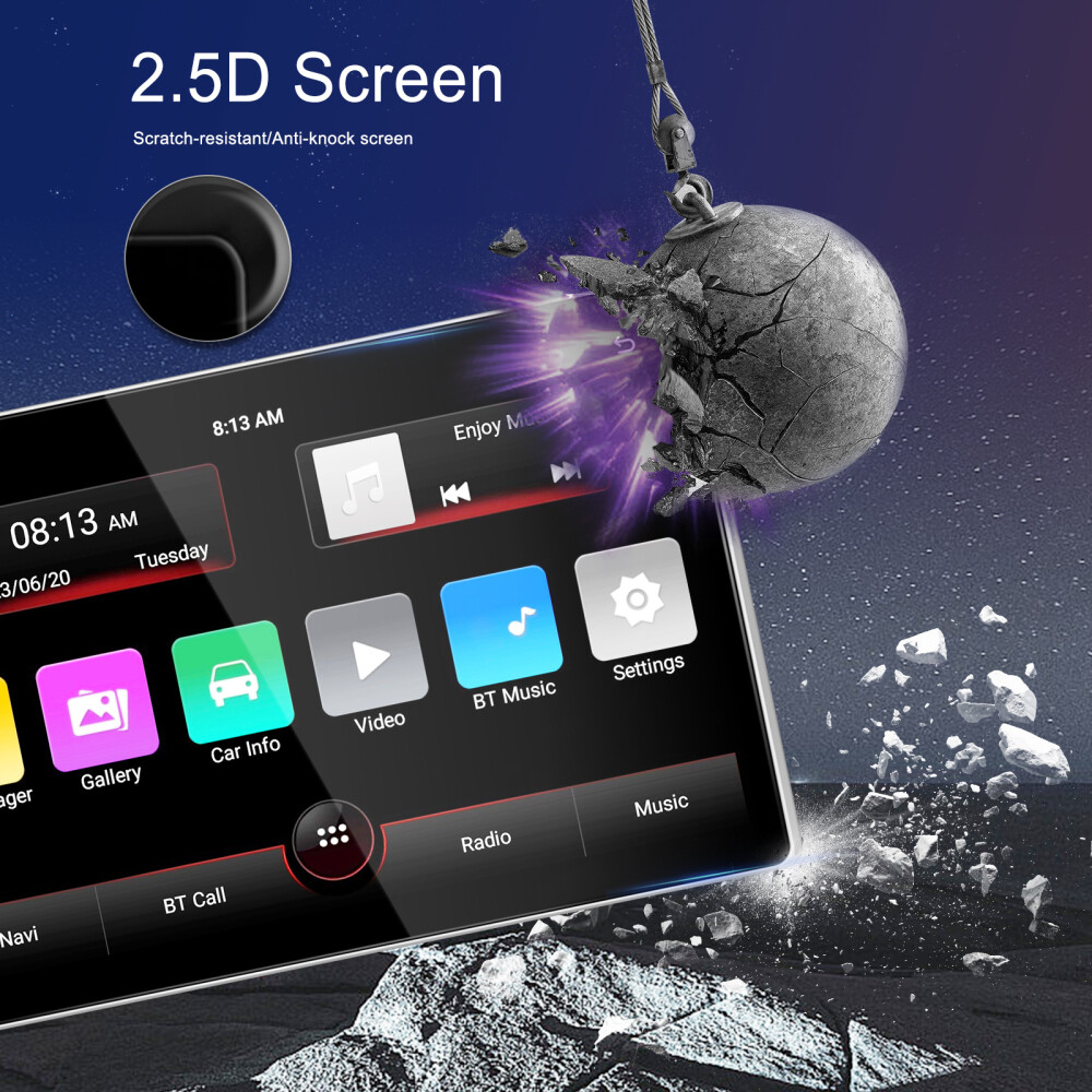 10.4” Android 13 Single 1 Din Apple Carplay Car Stereo Radio GPS 64GB + Camera
