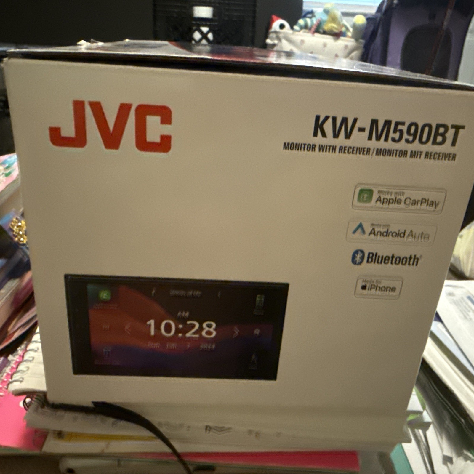 NEW JVC KW-M590BT, 2-DIN Digital Media Receiver, w/ Apple CarPlay & Android Auto