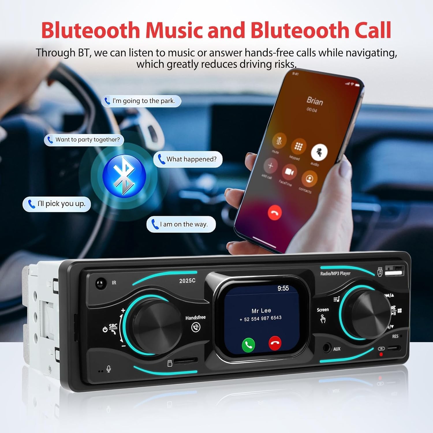 Single 1 DIN Car Stereo Radio Bluetooth MP3 Player AUX USB FM Audio Receiver