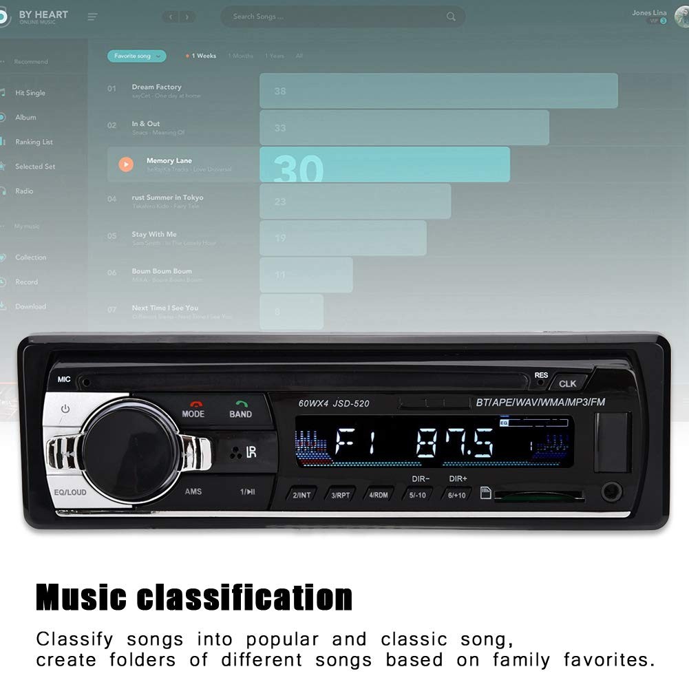 4 x 60W Car Radio Stereo Bluetooth MP5 Player Single Din Dual USB default