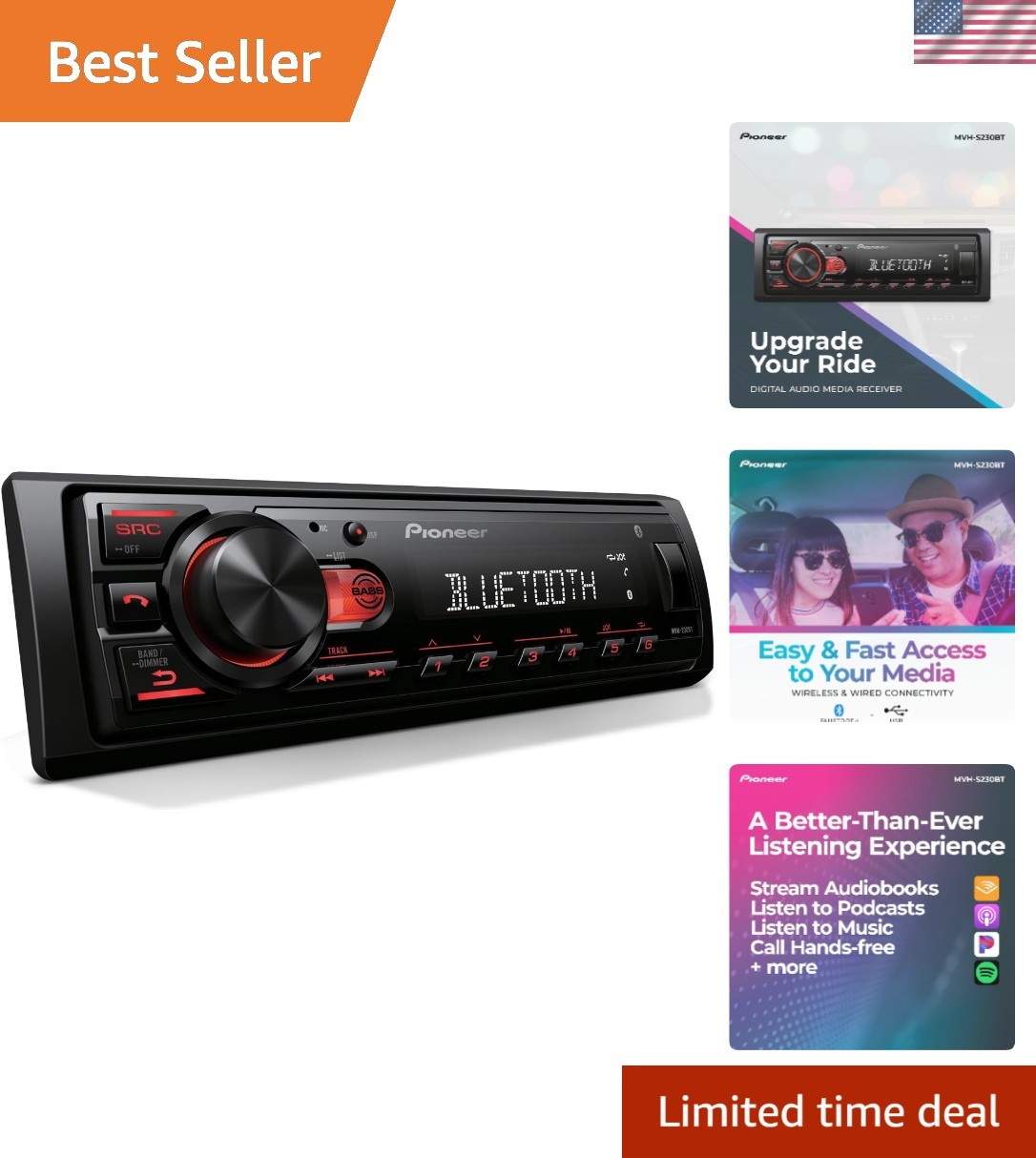 Brand New 1-Din Digital Media Receiver Black 10chars