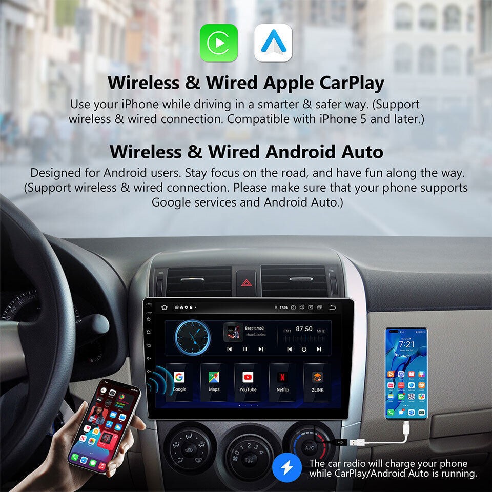 Car Stereo Radio Auto Carplay Android 16 10.1″ Double 2Din Touch Screen GPS WIFI