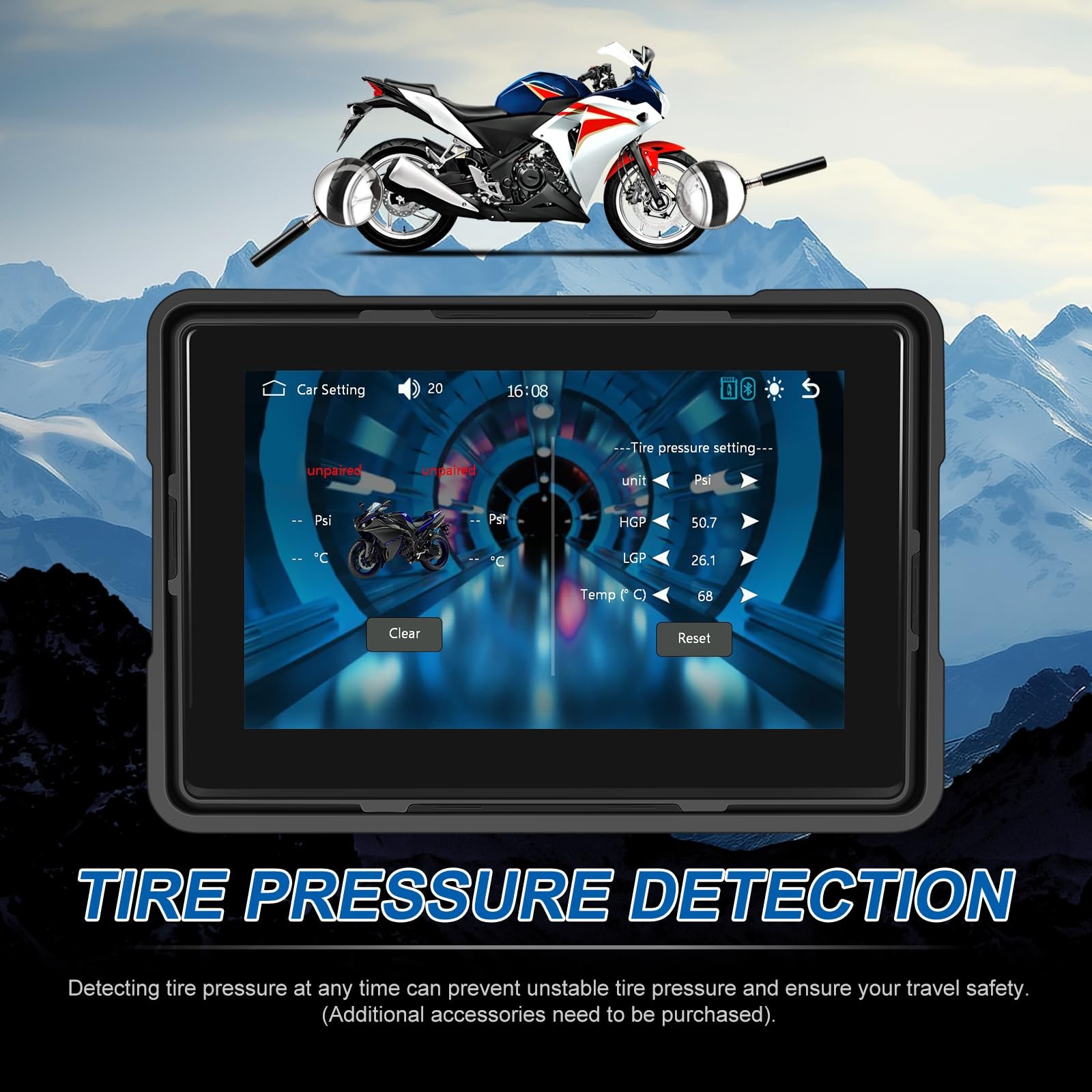 Motorcycle CarPlay Screen, 5″ Waterproof Portable Wireless CarPlay Android Au…