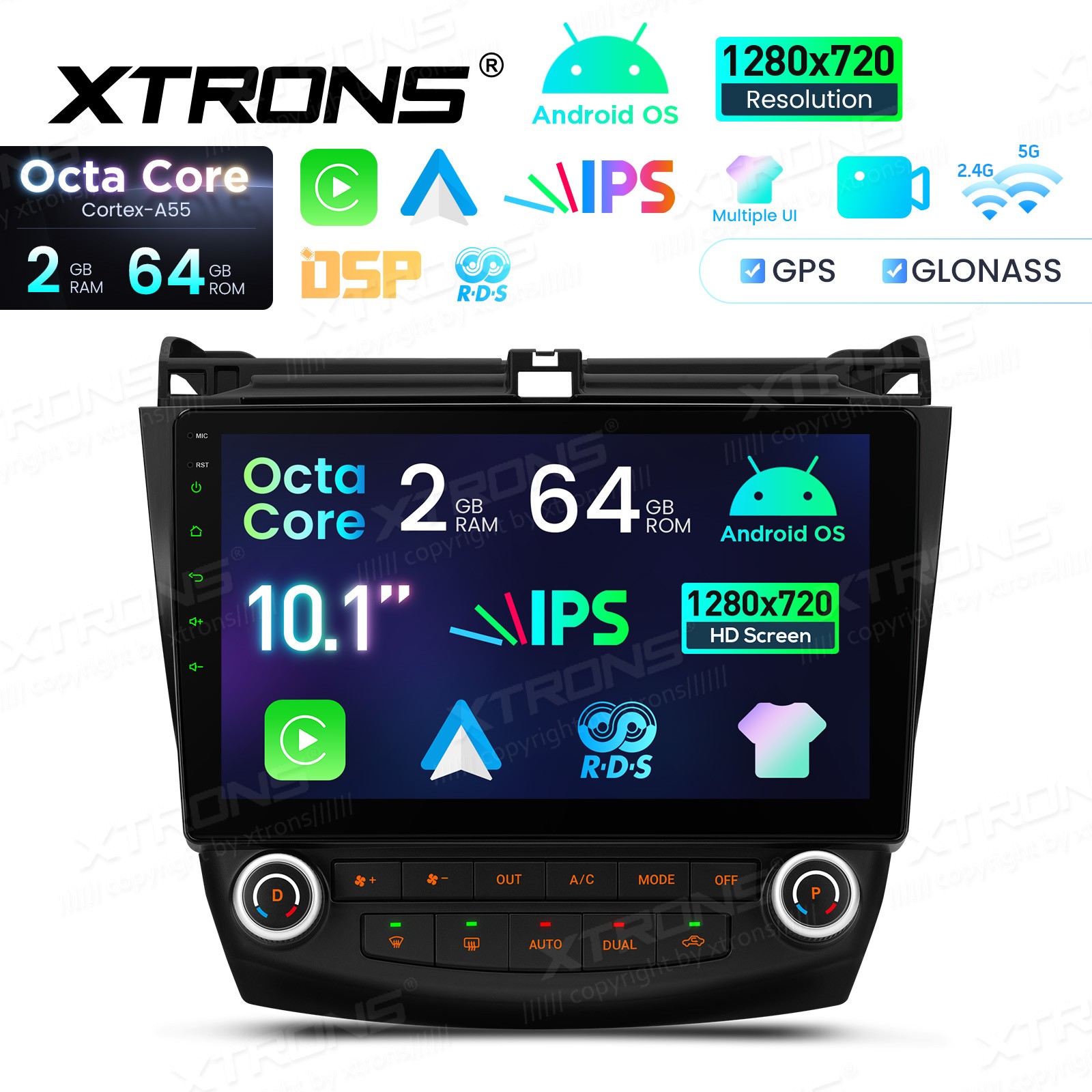 For Honda Accord 2003-2007 CarPlay Android 14 Car Stereo Radio GPS IPS WIFI 64G