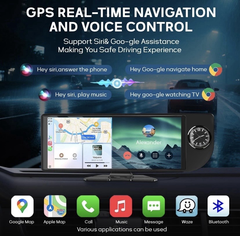MINQO 10.26” Car Mp5 Player Touchscreen Wireless CarPlay Android Auto DVR