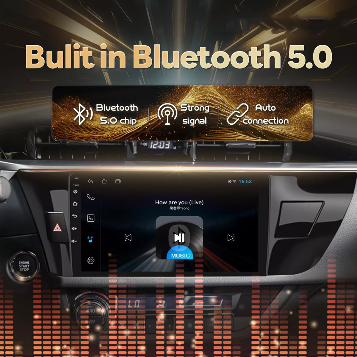 4+64G Car Stereo for Toyota Corolla 2014-17 Radio Carplay Android Auto 1280*800