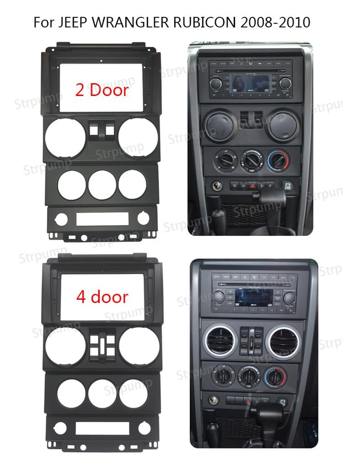 9”Car Radio Stereo Fascia Frame Dash Panel Trim Bezel for Jeep Wrangler 2008…