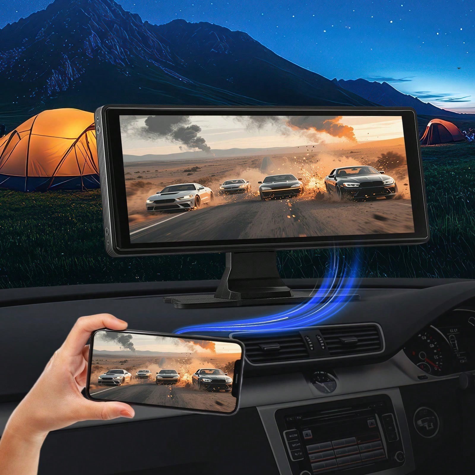 9 Inch HD Touch Screen Car Stereo With Wireless CarPlay Android Auto Backup Came