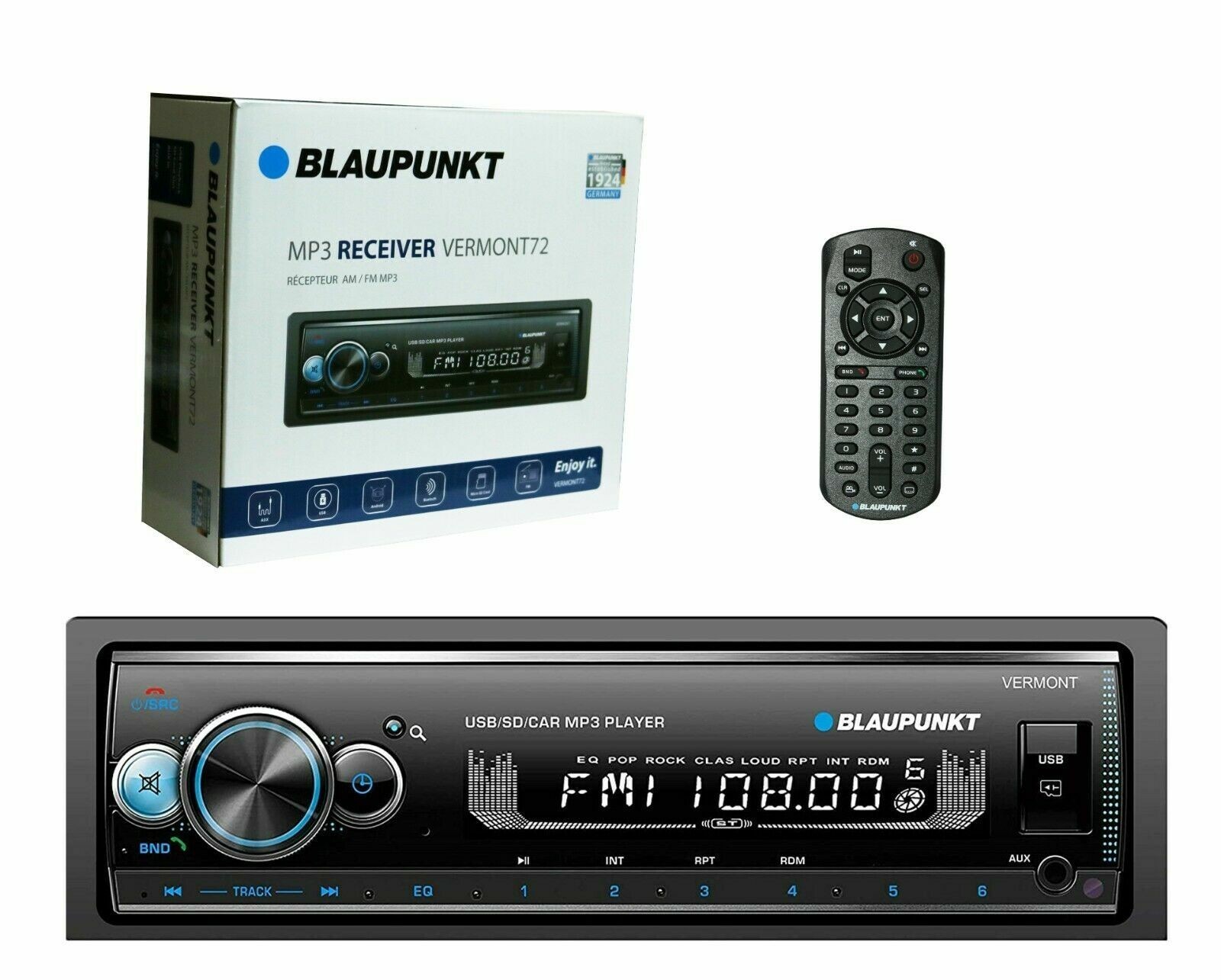 OPEN BOX – Blaupunkt VERMONT72 Mechless Receiver W/ Bluetooth – We Pay Shipping