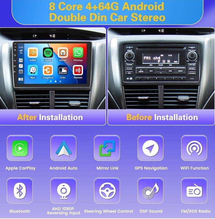 Q9S Wireless Smartscreen Stereo – CarPlay and Android Auto
