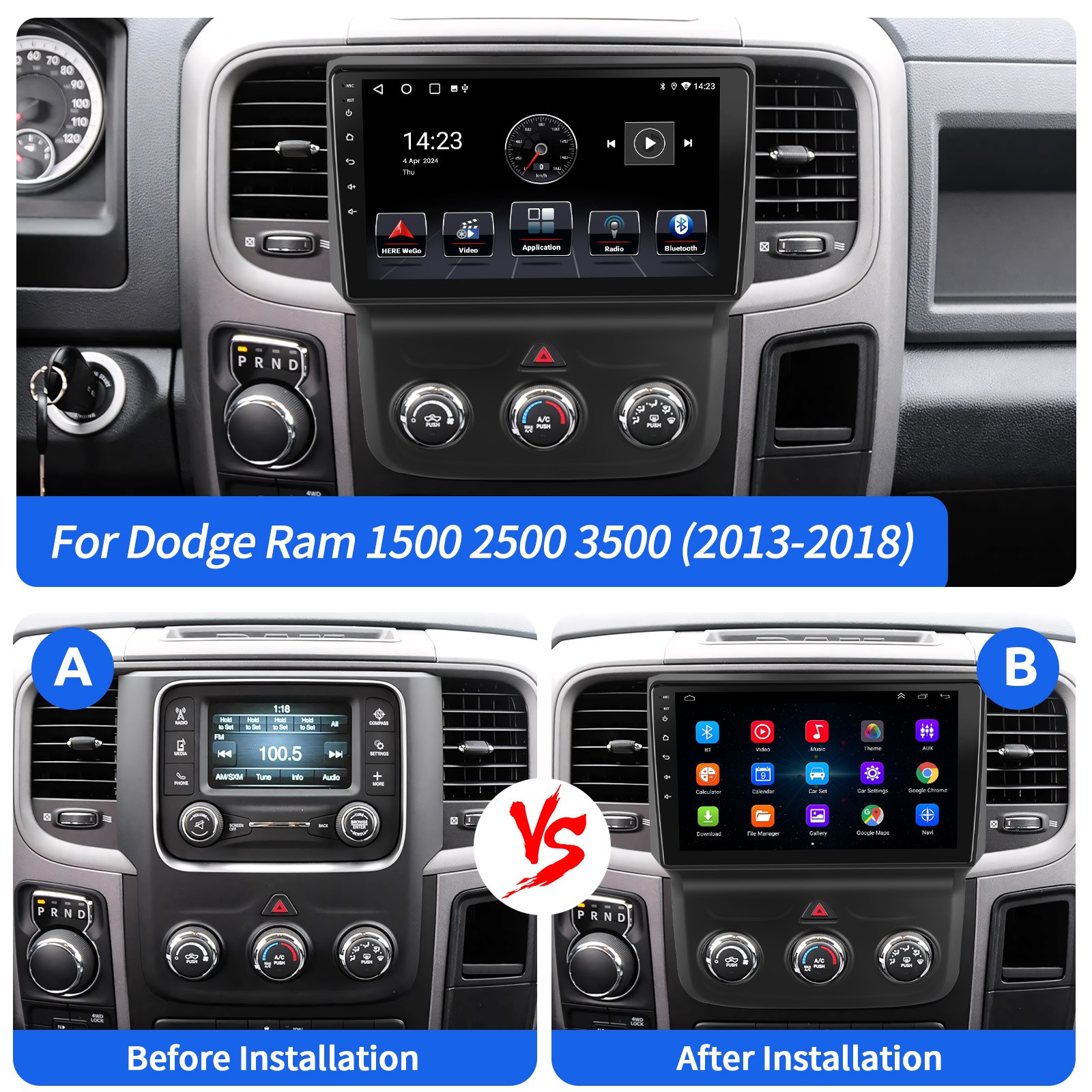 Android 16 Car Stereo for Dodge RAM 1500 2500 3500 2013 2014 2015 2016 2017 2018