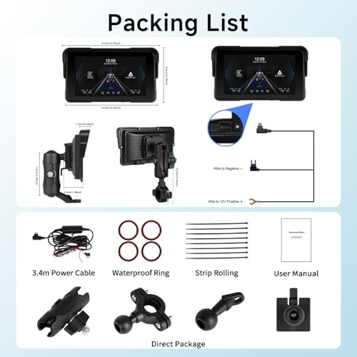 5 Inch Motorcycle CarPlay Screen – Waterproof IP68 – Wireless CarPlay & Android