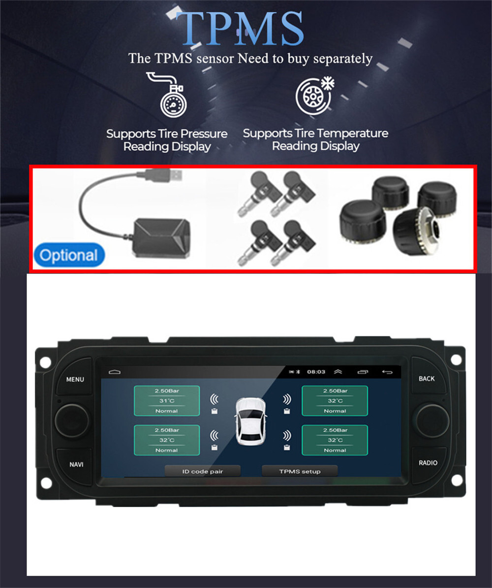 1 Din Car Stereo Radio BT Head Unit W/Cam Fit For Dodge Caravan/Dakota 2001-2004