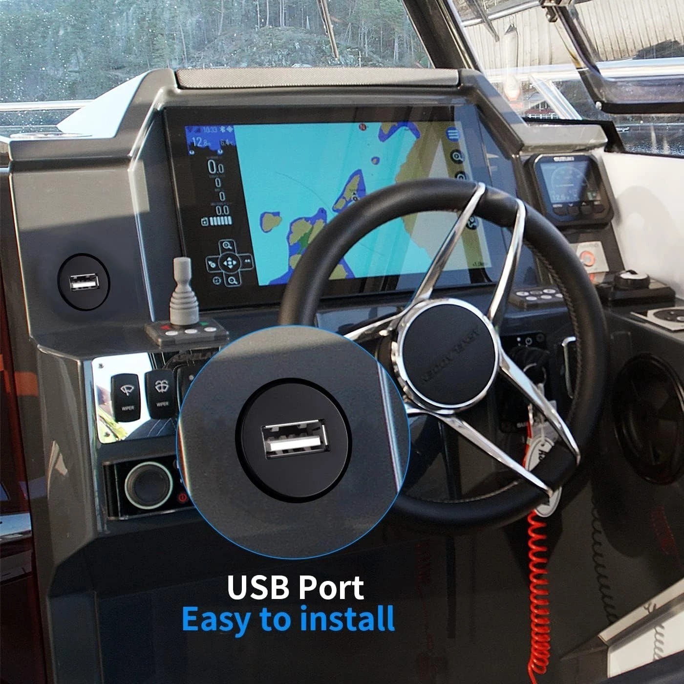 Universal Auto USB Extension Cable Dashboard Flush Mount for Car Radio Stereo
