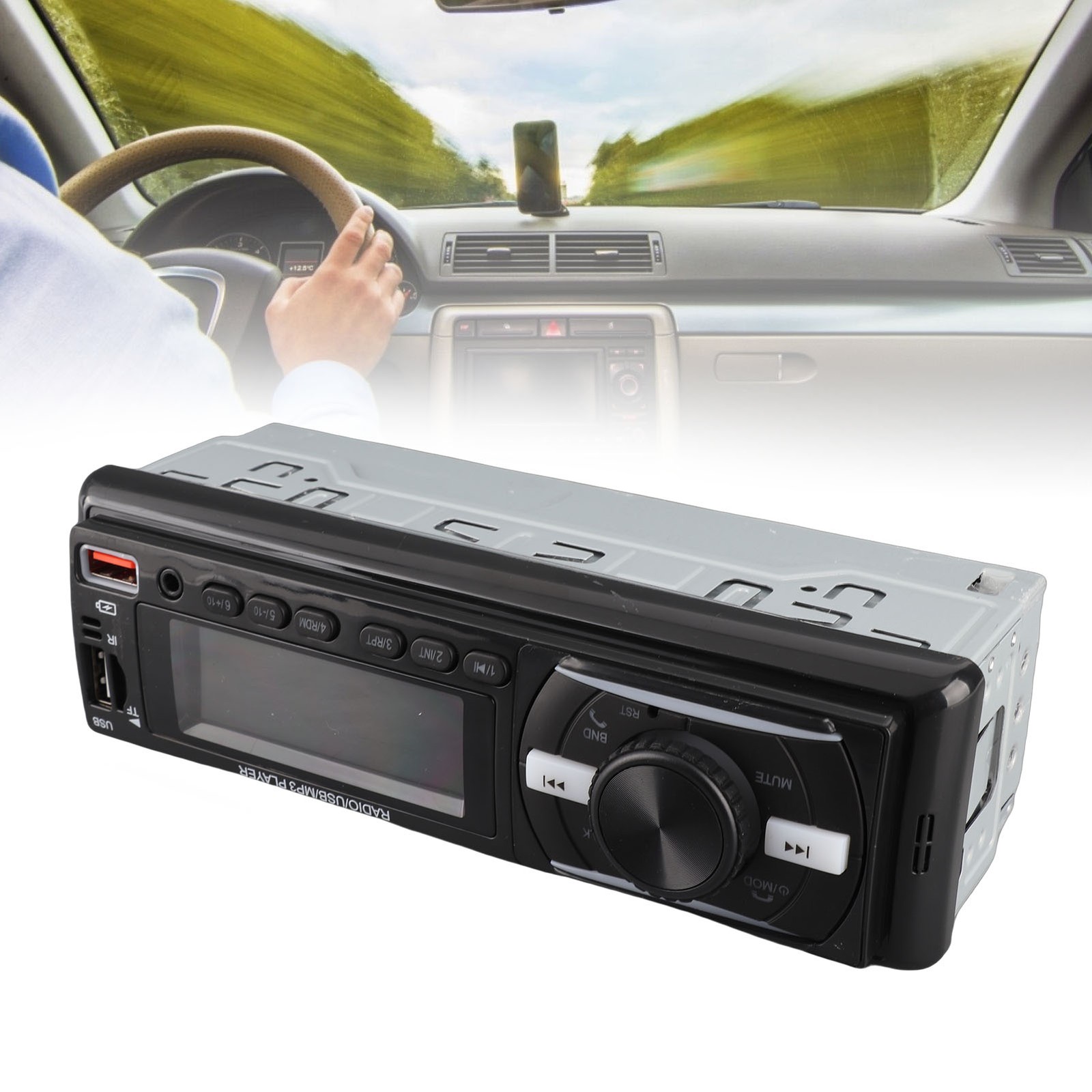 Single DIN Car Radio LCD Display Car Audio Player 60Wx4 High Power For Travel