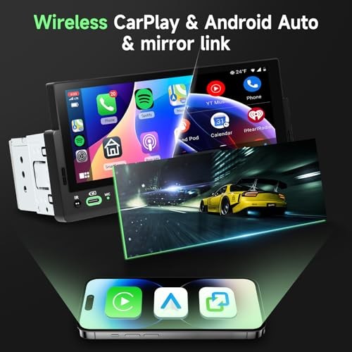 6.86″ Touch Screen Car Stereo with Wireless Carplay & Android