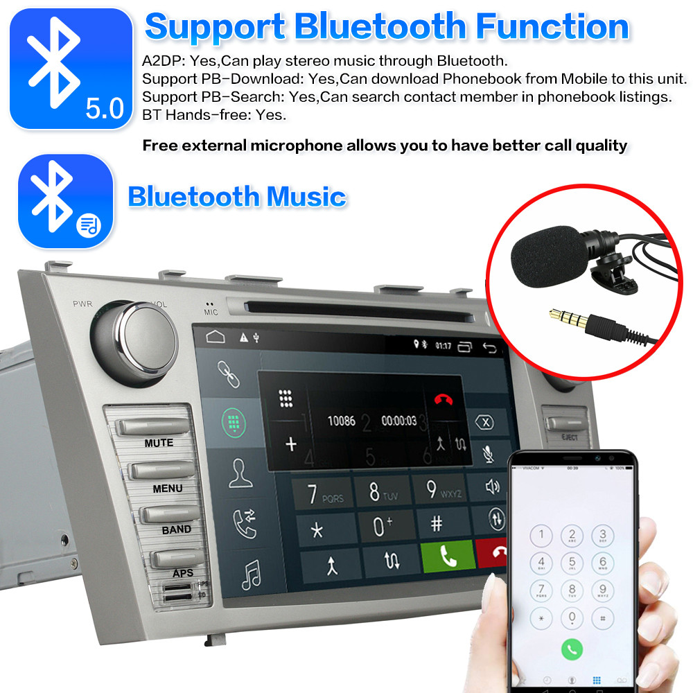 Apple CarPlay GPS DVD Player For Toyota Camry 2007-2011 Car Stereo Radio BT RDS