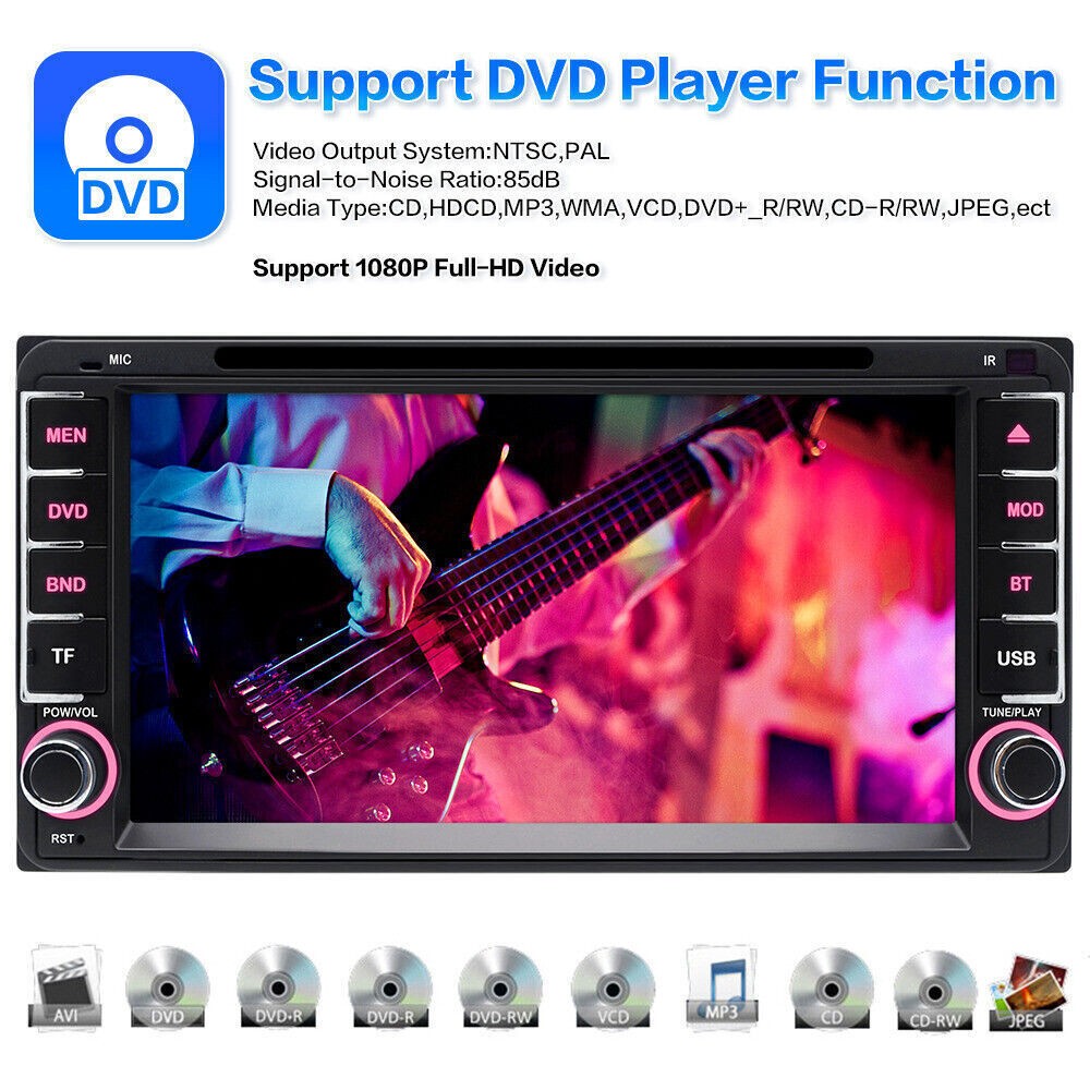 CarPlay Car CD DVD Stereo AM FM Radio Head Unit For Toyota FJ Cruiser 2007-2018