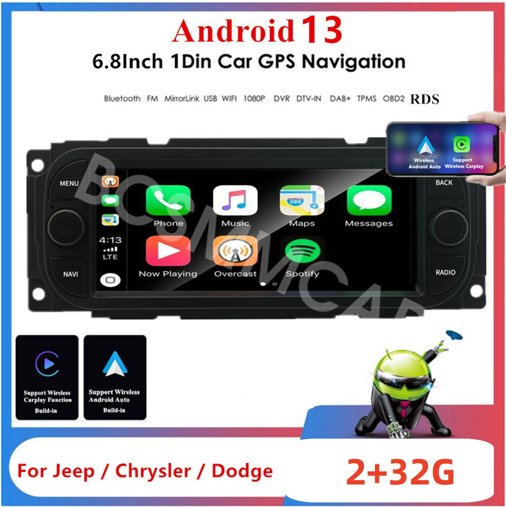 6.8in Radio Multimedia Player BT Mirror Link Cam Fit For Jeep Wrangler 2003-2006