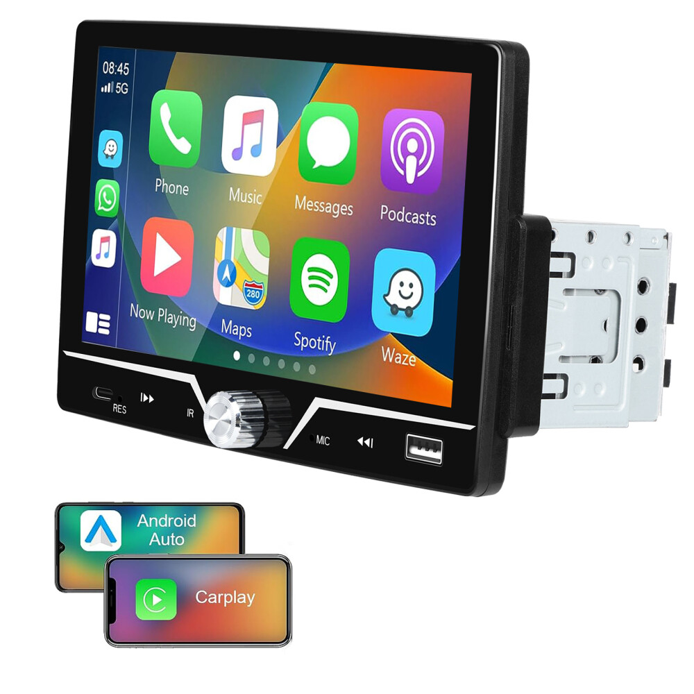 Single 1Din 7″ Touch Screen Stereo Bluetooth Radio Car Apple/Android Carplay GPS