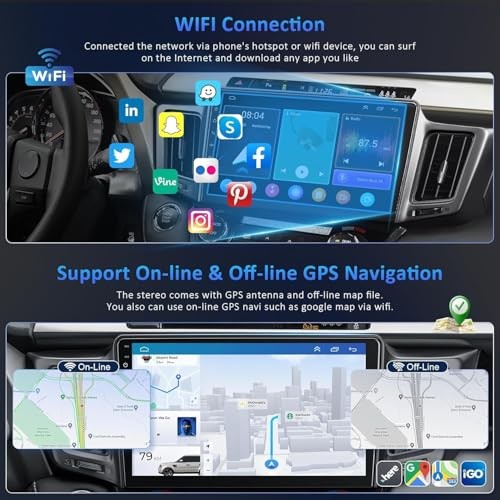 4G+64G Car Radio Stereo for Toyota RAV4 2013-2018, Wireless For RAV4 2013-2018