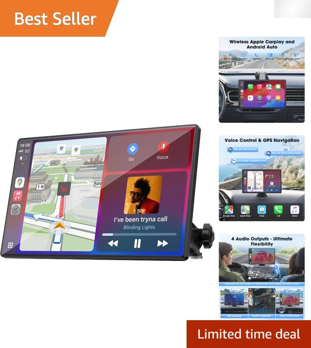 Upgrade Your Ride: 9” Wireless CarPlay & Android Auto with Real-time Navigation