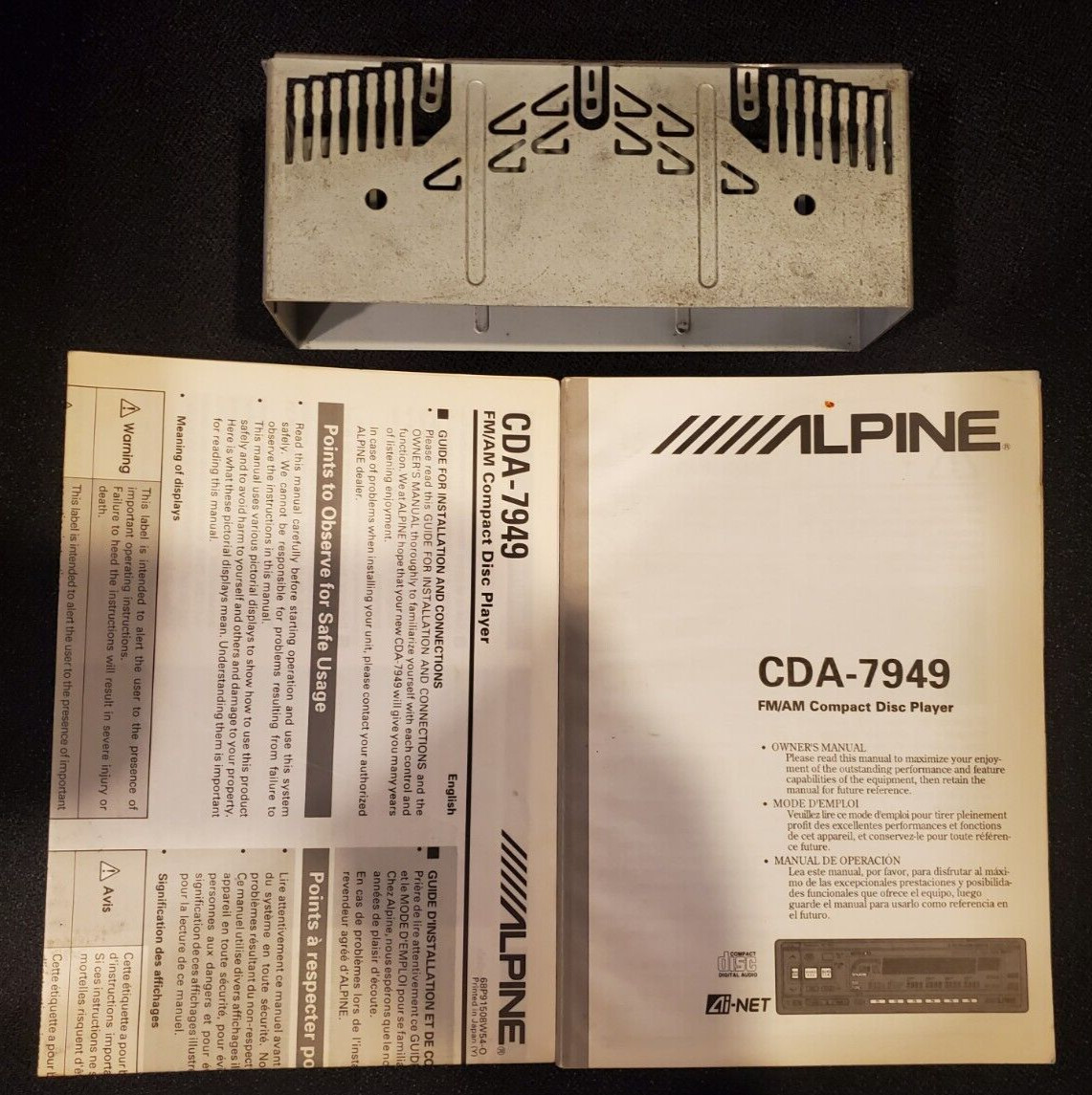 RARE VINTAGE ALPINE CDA-7949 HEAD UNIT RADIO CD PLAYER COPPER JAPAN SOLD AS IS