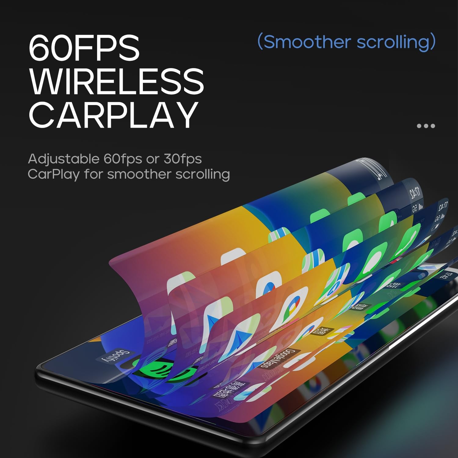 [2026 Fully Laminated Screen] CarpodGo T3 Pro Portable 60fps Wireless Black