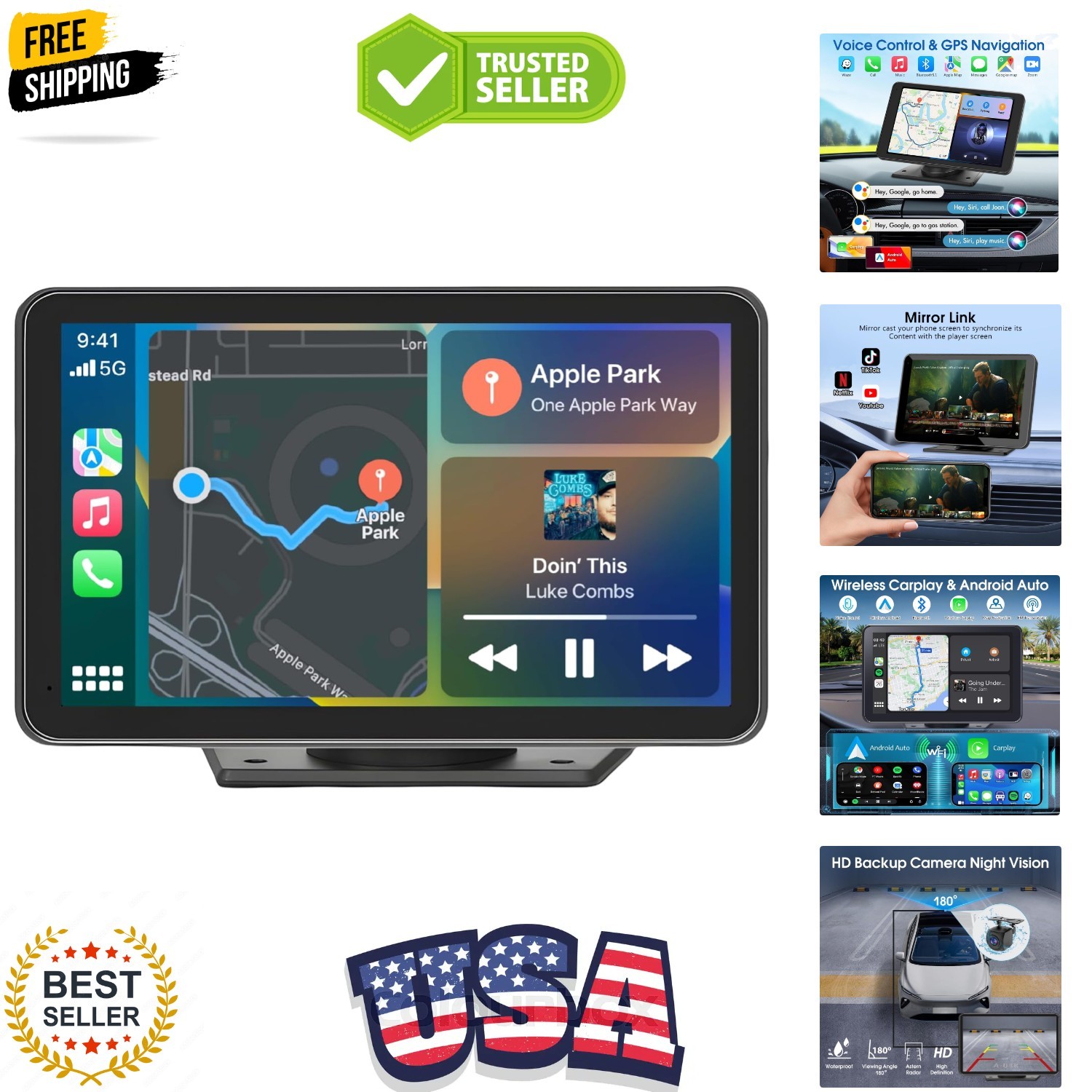 2025 Enhanced Carplay Screen for Car – 7″ HD Portable Carplay & Android Auto …