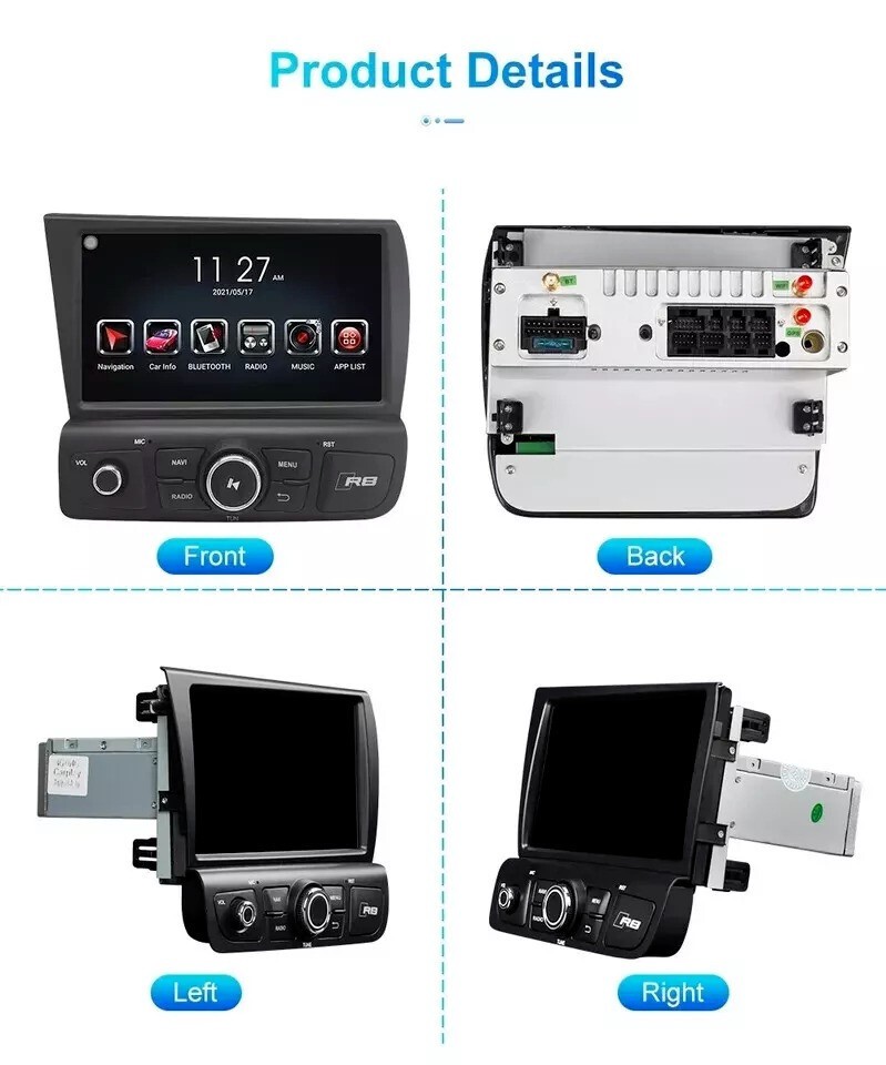 8+128G Android 13 Car Stereo Radio for Audi R8 V8 V10 GPS Navi Carplay HeadUnit
