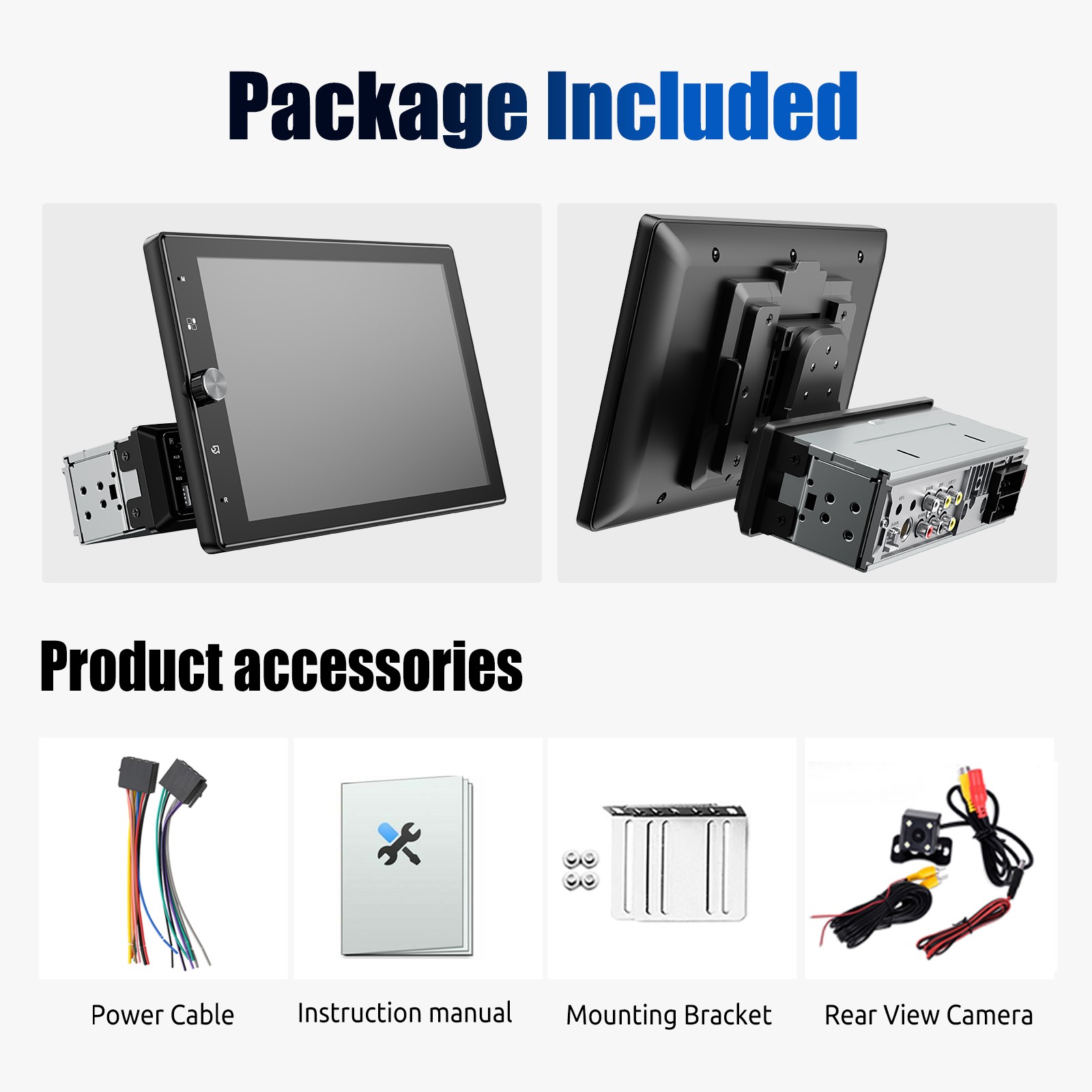 10.4″ Single 1 DIN Touch Screen Car Stereo Radio Apple Carplay Android Auto Cam