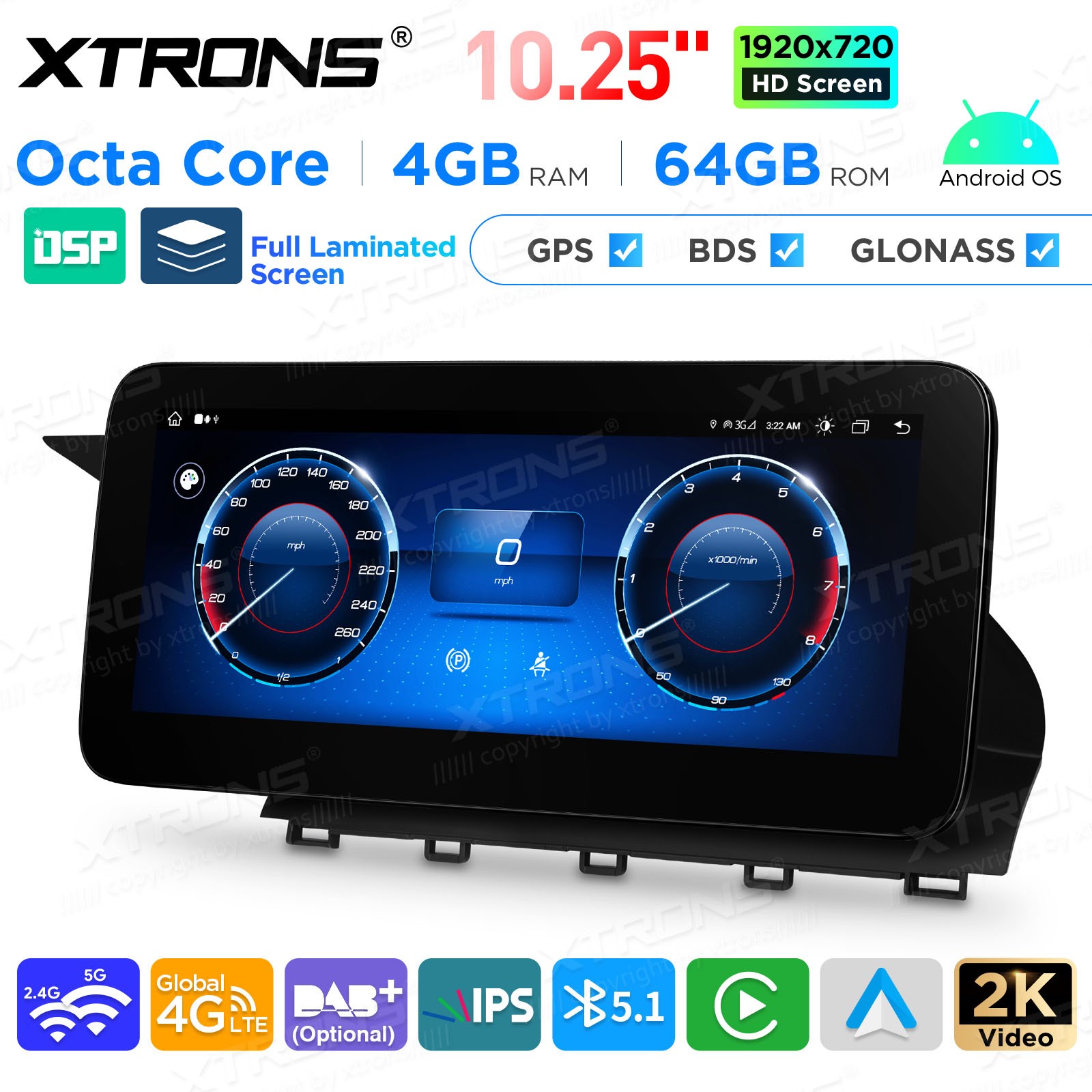 10.25” CarPlay For Benz X204 2013-2015 NTG 4.5 Android 14 Stereo Radio GPS Navi