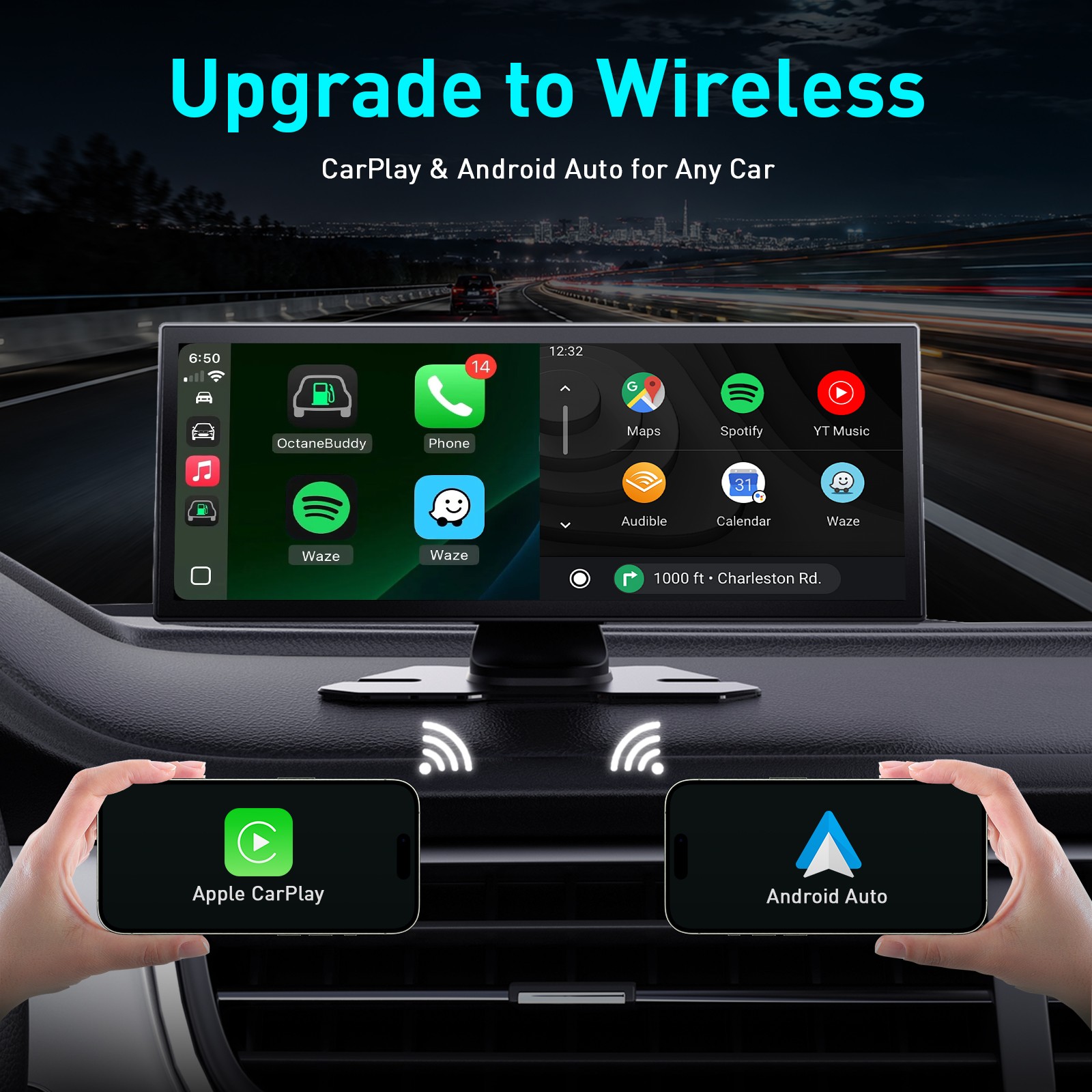 11.26″ Car Stereo Wireless Apple CarPlay Android Auto FM Touch Screen Radio Cam