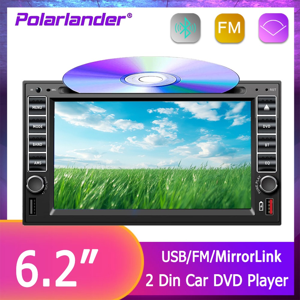 6.2″USB/SD/AUX Stereo Bluetooth Touch Screen DVD/CD Player Remote control 2 Din