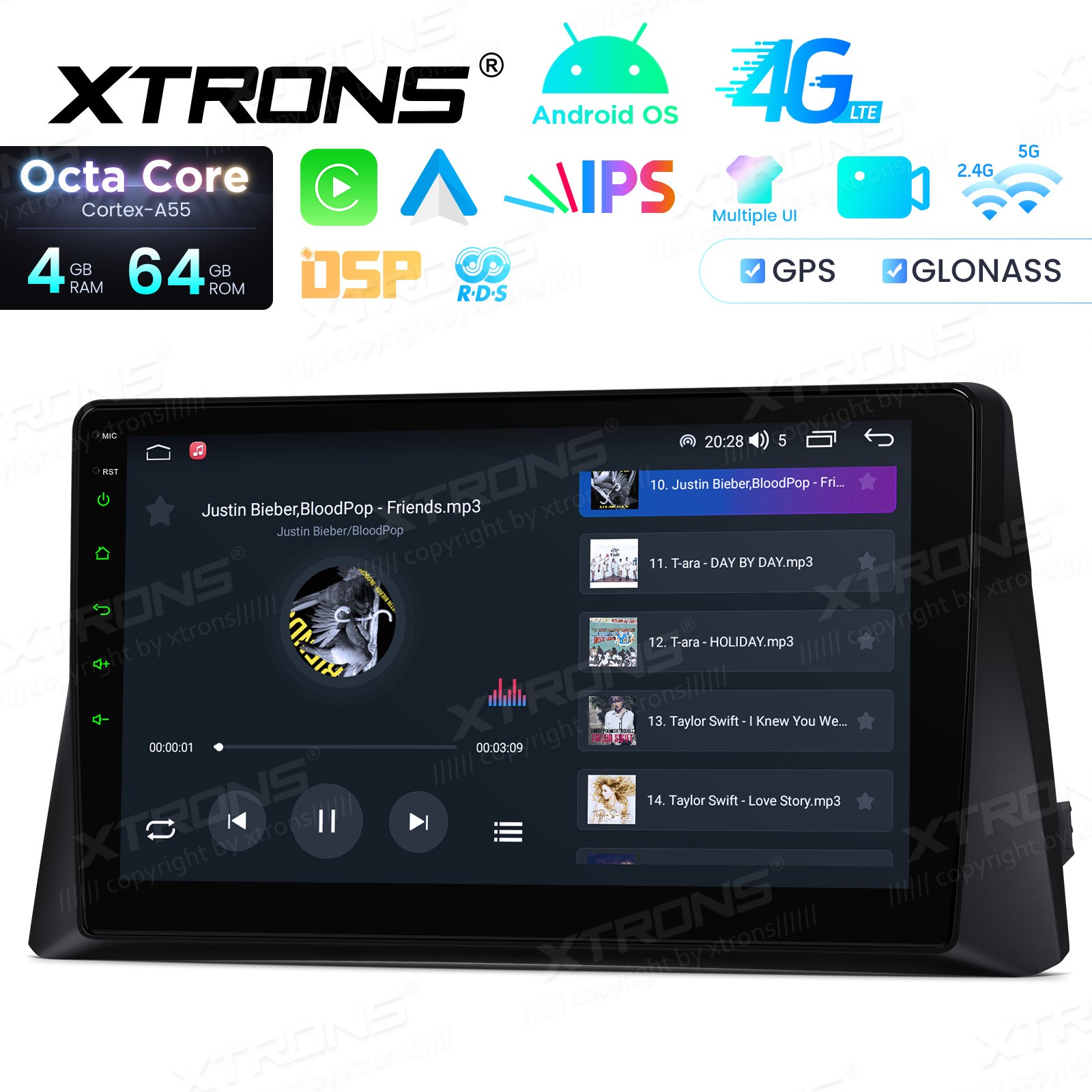 10.1″ IPS Car Radio Stereo CarPlay Android 14 GPS Navi 4G 64G for Honda Accord 8