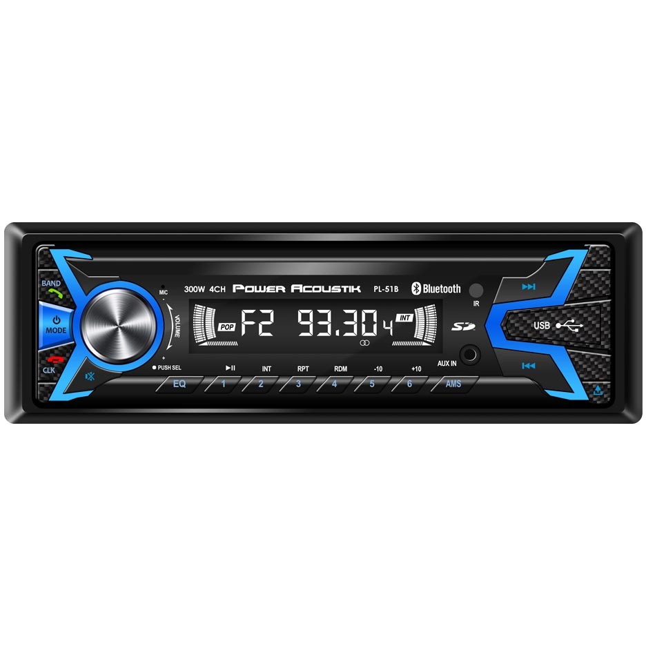 Power Acoustik PL-51B Mechless Single-DIN AM/FM USB/SD Bluetooth Receiver